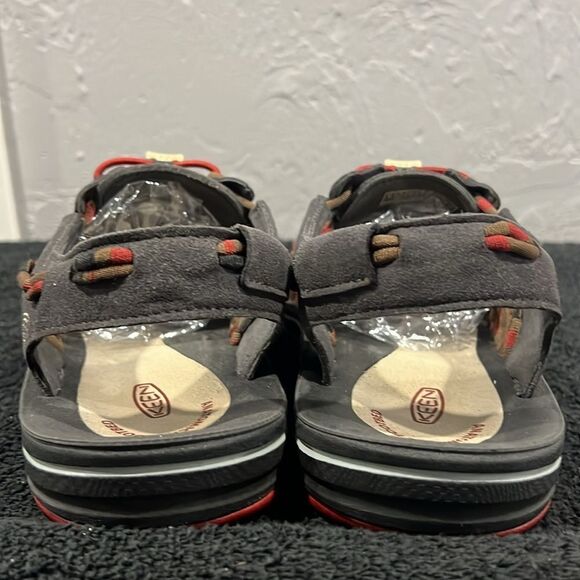 🔥 KEEN Uneek Paracord Woven Slip-On Sandals Red/Gray/Brown Sz 11.5 - PERFECT - Picture 7 of 12